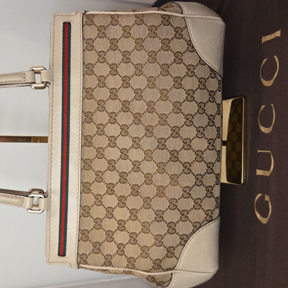 GUCCI vintage 2009 Web Bow Tote, ltd production, excellent collectable condition - Picture 10 of 17